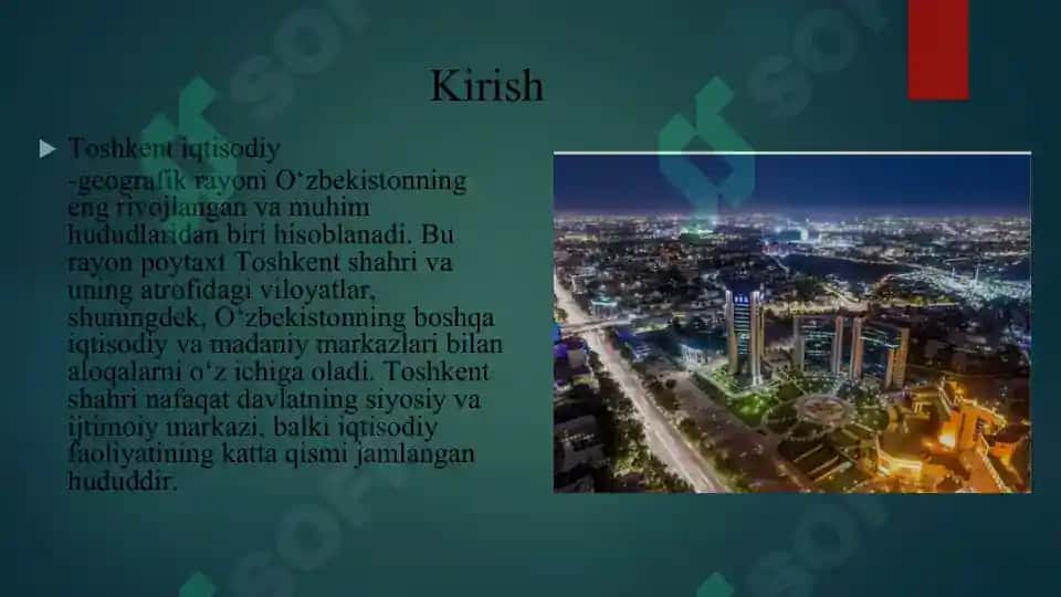 Toshkent iqtisodiy rayoni tabiiy sharoiti va resurslariga iqtisodiy geografik baho berish 2