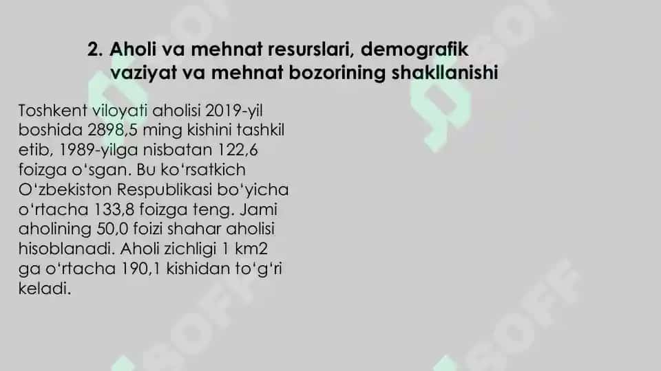 Toshkent iqtisodiy rayoni tabiiy sharoiti va resurslariga iqtisodiy geografik baho berish 8