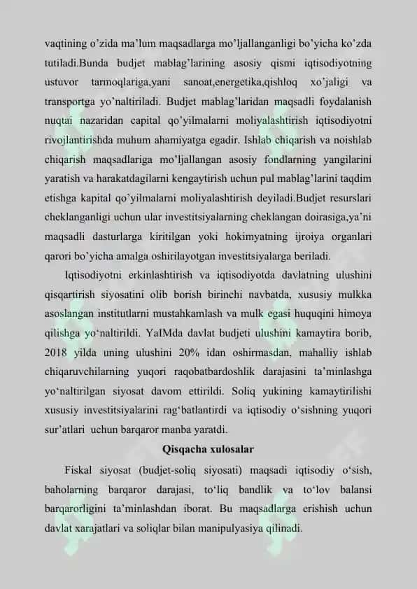 O‘zbekiston Respublikasi budjet-soliq siyosatining xususiyatlari 3