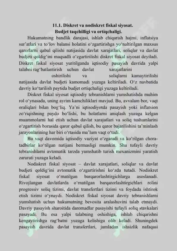 O‘zbekiston Respublikasi budjet-soliq siyosatining xususiyatlari 4
