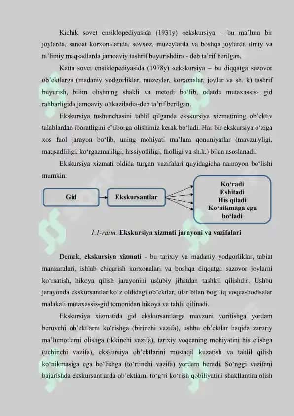 «EKSKURSIYA XIZMATINI TASHKIL QILISH» FANINING MAQSADI VA VAZIFALARI 3
