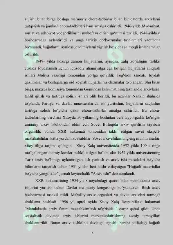 Xitoyda Arxiv Ishi Tarixi 6