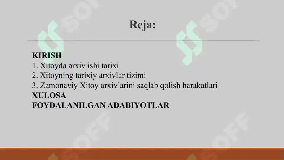 Xitoyda arxiv ishi tarixi 2