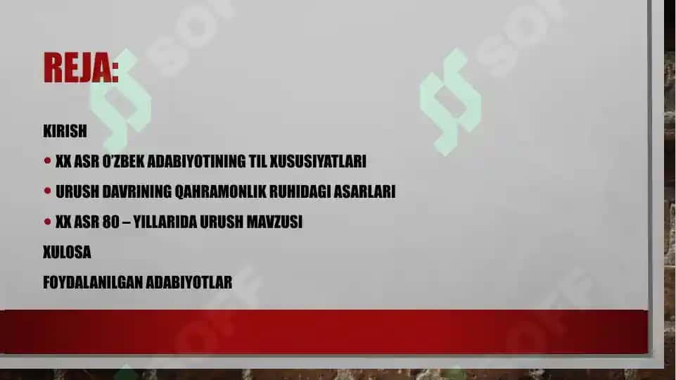 XX asr o’zbek adabiyotining Til xususiyatlari 2