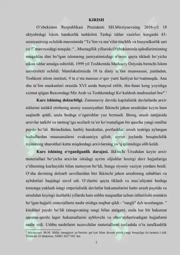 YEVROPA DAVLATLARIDA IKKINCHI JAHON URUSHIDAN SO‘NG ARXIV ISHI TARIXI 2