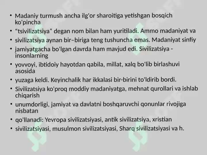 Dunyo xalqlari madaniyatidagi umumiylik  va farqlar. 5