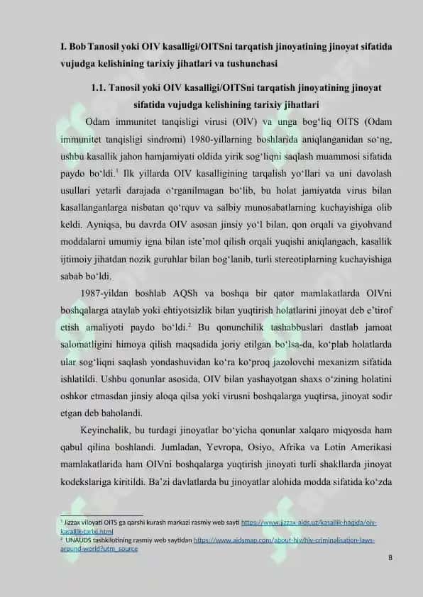 Tanosil yoki OIV kasalligi/OITSni tarqatish 8