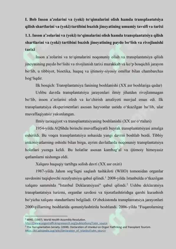 Inson a'zolarini olish va transplantatsiya qilish jinoyati 6