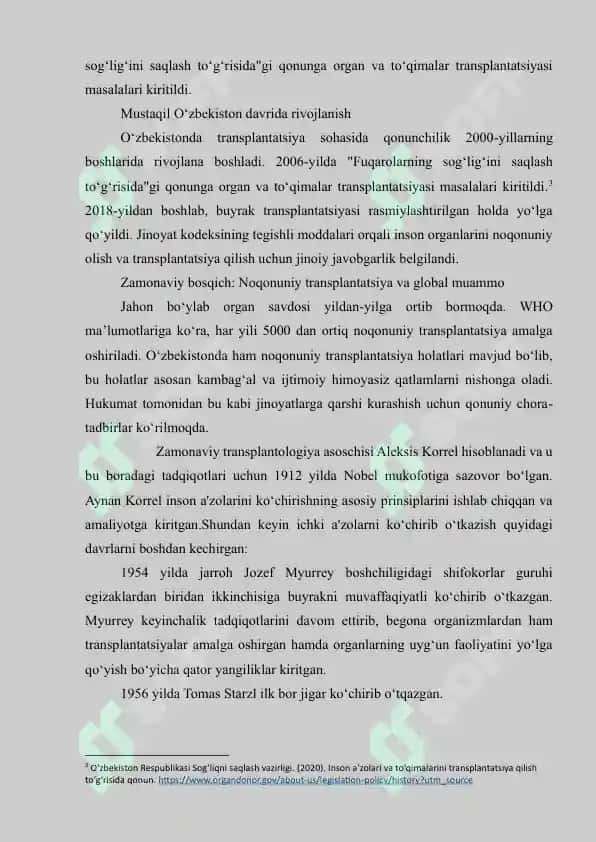 Inson a'zolarini olish va transplantatsiya qilish jinoyati 7