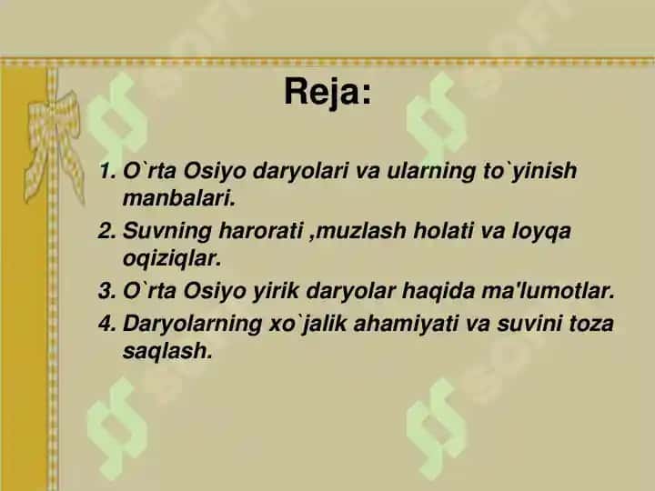 O`rta Osiyo ichki suvlari 2