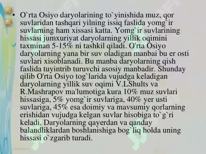 O`rta Osiyo ichki suvlari 6