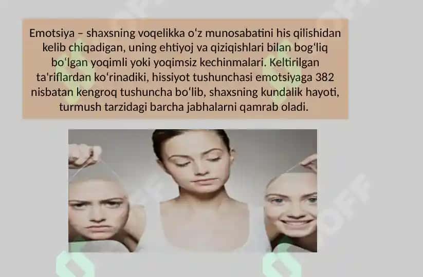 Emotsiyalarning shaxs shakllanishidagi o'rni 4