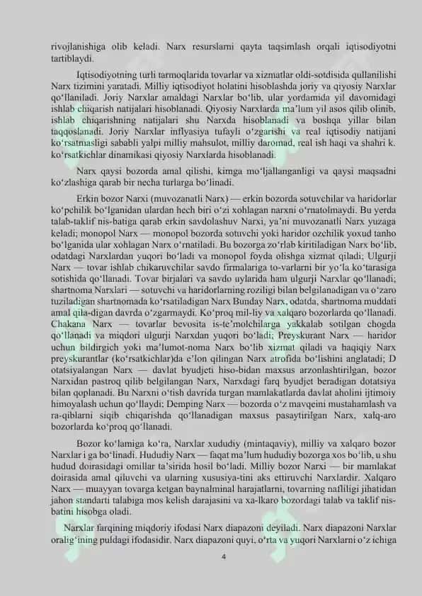 Narxning mohiyati va shakllanish xususiyatlari 4