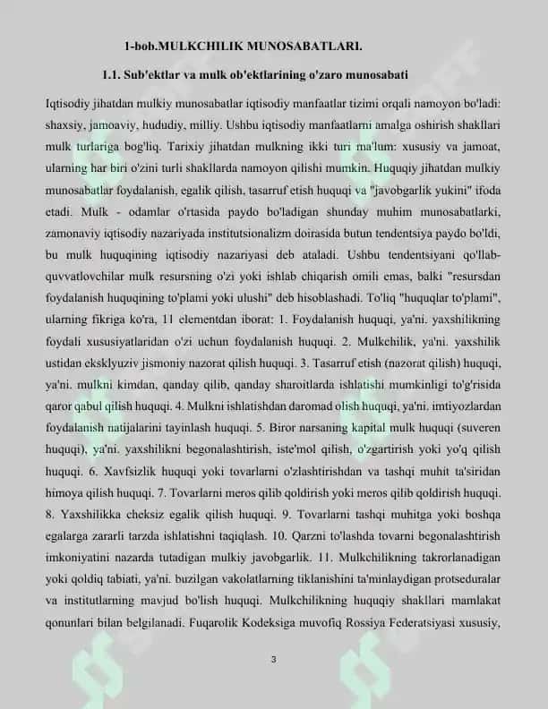Мулк ва мулкчилик муносабатлари 3