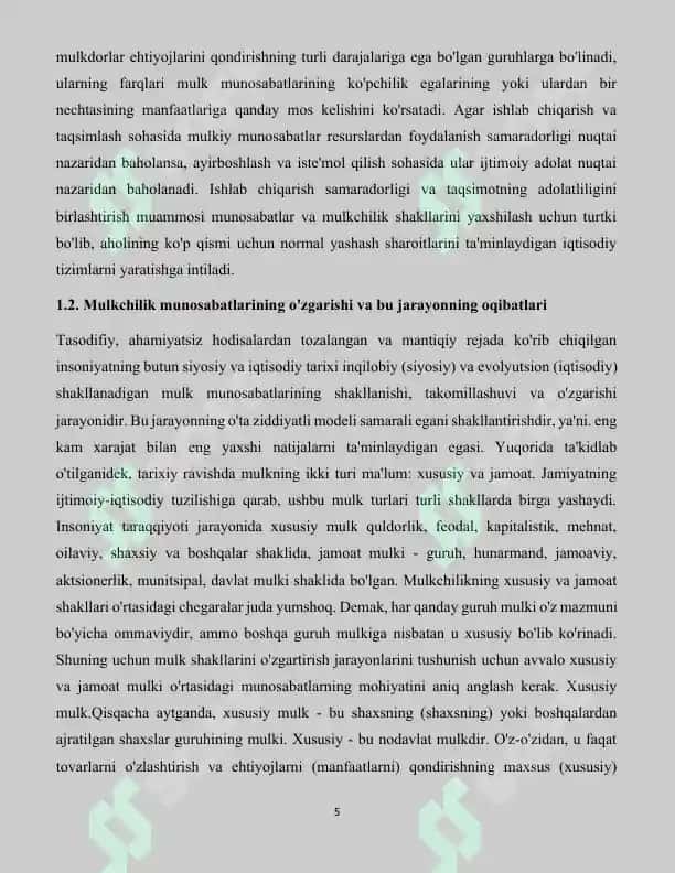 Мулк ва мулкчилик муносабатлари 5