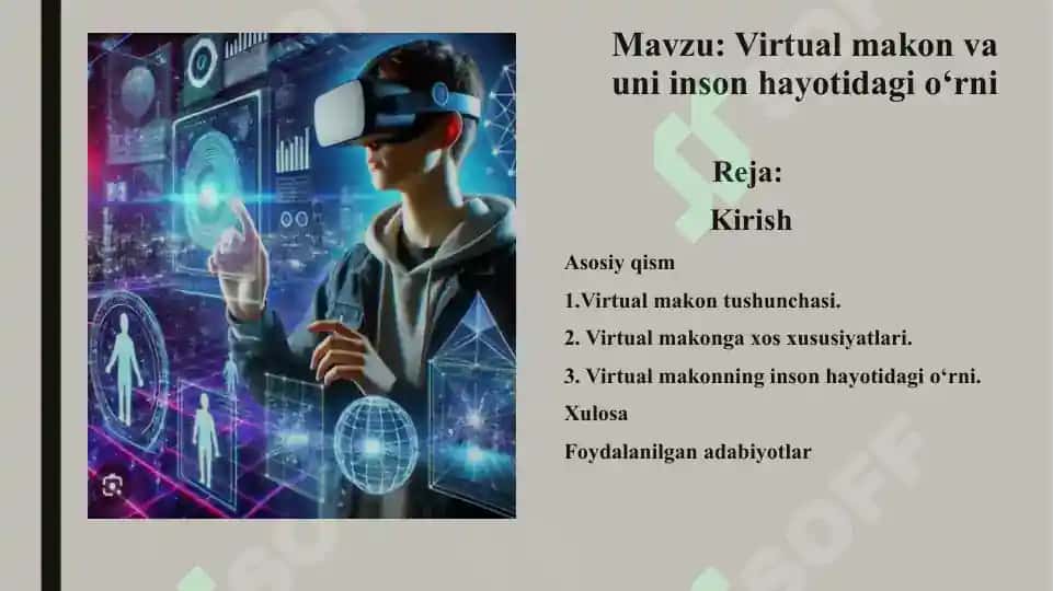 Virtual makon va uni inson hayotidagi o‘rni 2