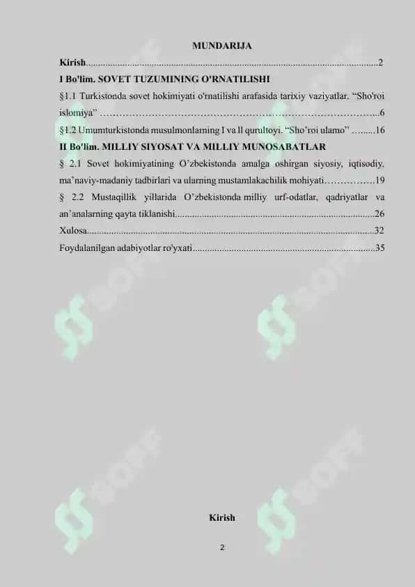 Sovet tuzumining òrnatilishi  Milliy siyosat va Milliy munosabatlar 2