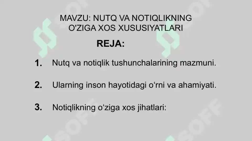 NUTQ VA NOTIQLIKNING O'ZIGA XOS XUSUSIYATLARI 2