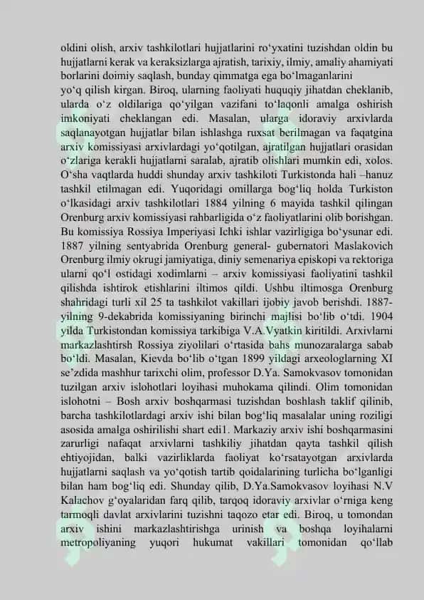 Turkistonda 1867-1917 yillarda arxiv ishi tarixi 5