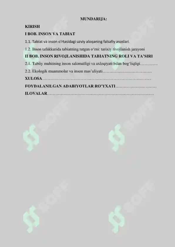 Tabiat bilan tanishtirish metodikasi. Xalqaro baholash dasturi 2