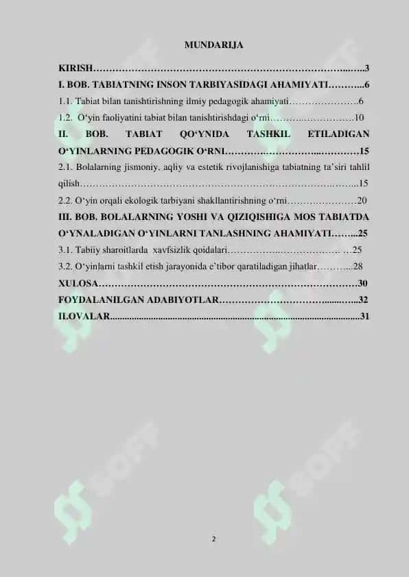 Tabiat qo`ynida turli xildagi o`yinlarni tashkil etishni mazmunini 2