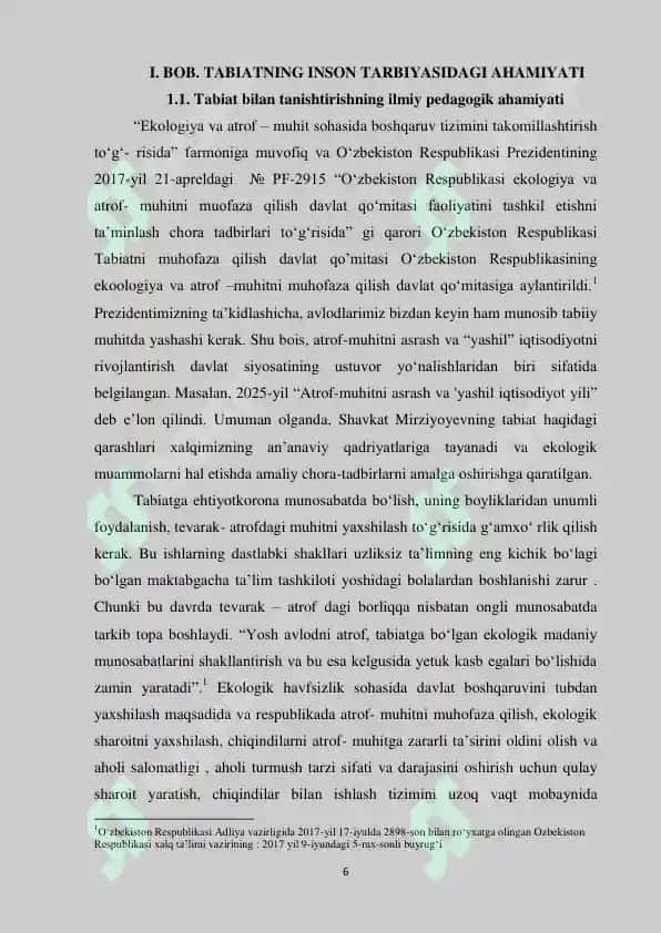 Tabiat qo`ynida turli xildagi o`yinlarni tashkil etishni mazmunini 6