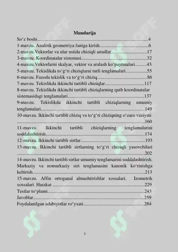 ANALITIK GEOMETRIYADAN MISOL VA MASALALAR 3
