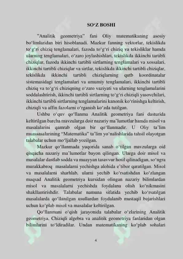 ANALITIK GEOMETRIYADAN MISOL VA MASALALAR 4