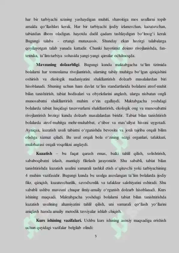 Xorijiy mamlakatlarda tabiat bilan tanishtirish dasturlari. 5