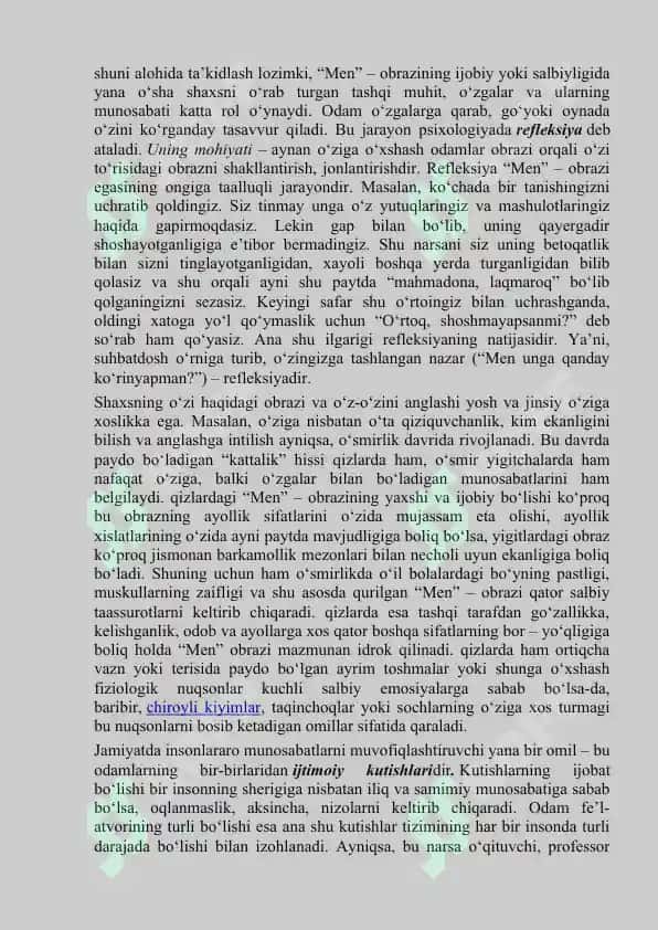 Ijtimoiy ta’sirlarning shaxs tomonidan qabul qilinishi 2