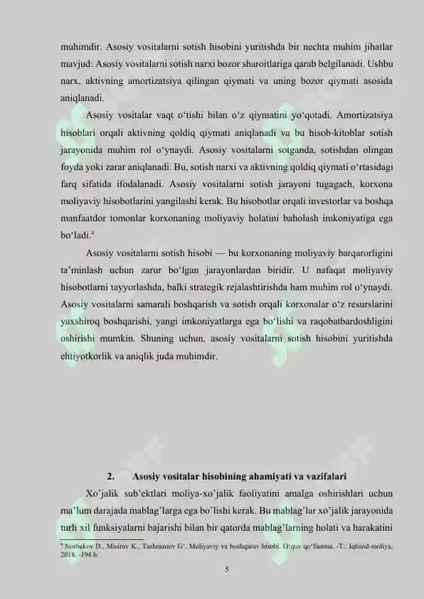 Asosiy vositalar hisobi va tahlili 5
