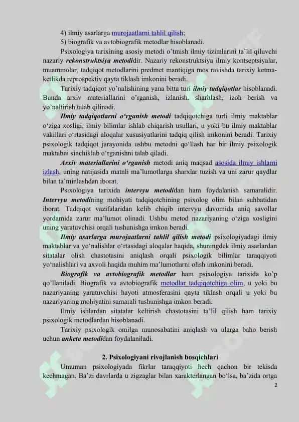 Psixologiya tarixi faniga kirish 2