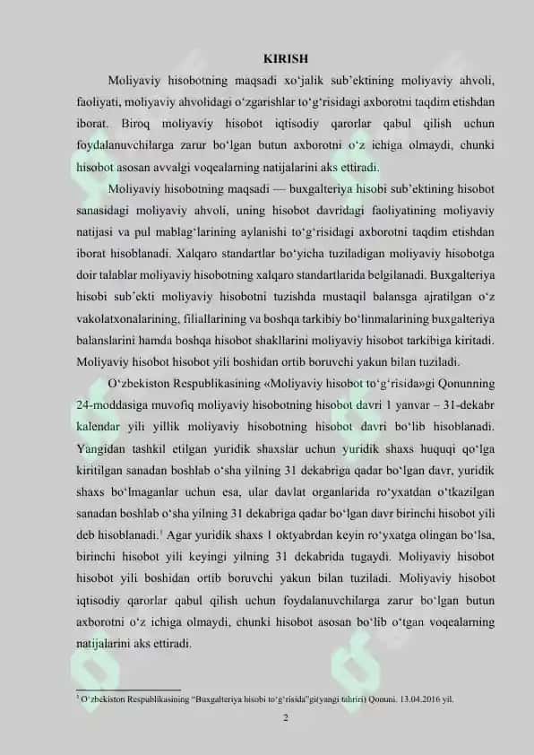 Moliyaviy hisobotni tuzish va uni taqdim qilish tartibi 2