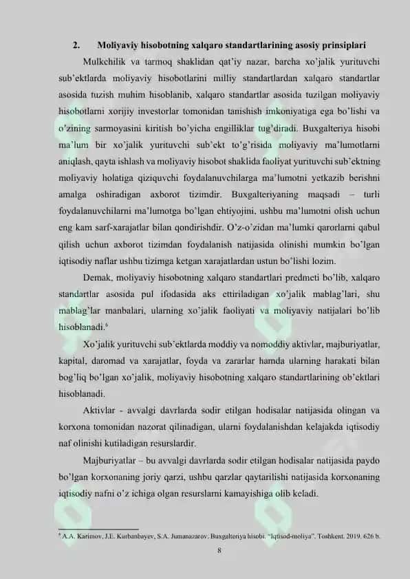 Moliyaviy hisobotning xalqaro standartlari 8
