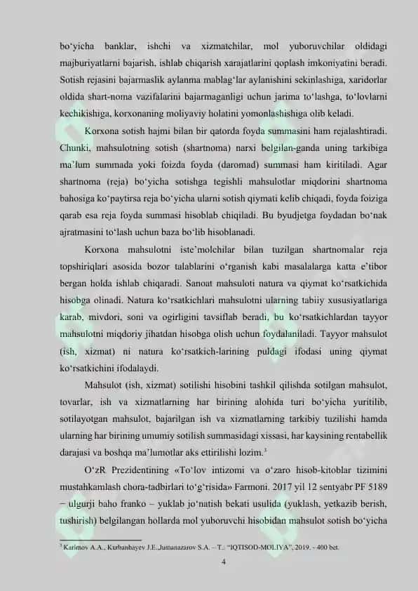Tayyor mahsulotning sotishning analitik va sintetik hisobi 4