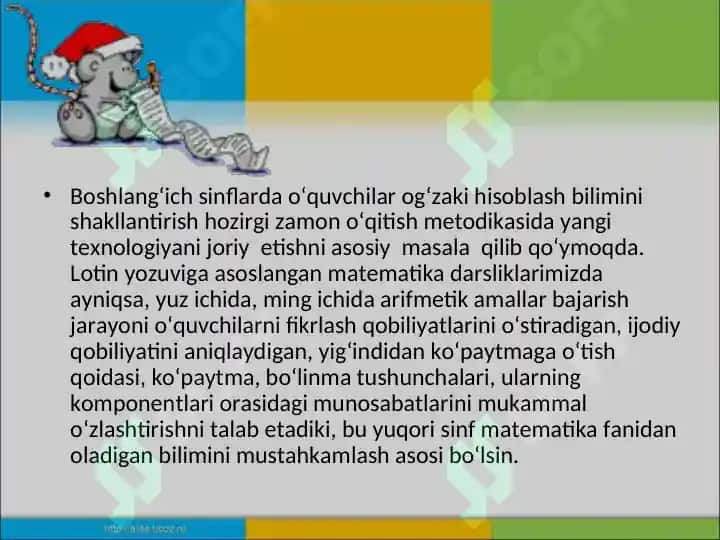 Og'zaki hisob usullarni o'rgatish 2