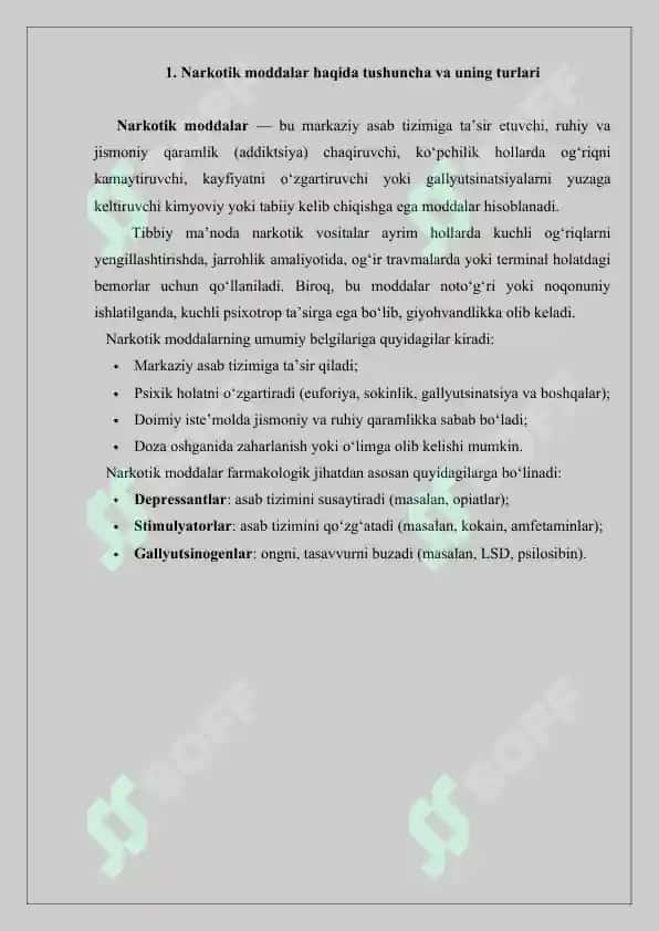 Narkotik moddalarni aniqlash usullari. Referat 14 bet. 3
