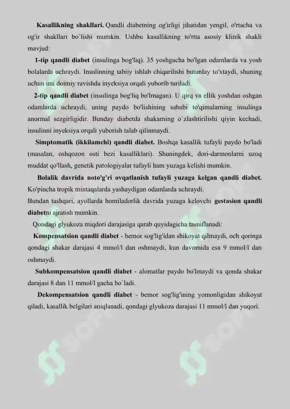 Qandli diabet. Referat 14 bet. 4
