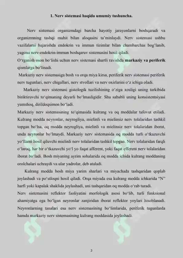 Nerv sistemasi. Referat 20 bet. 3