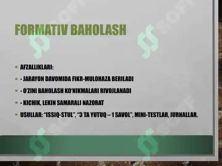 Tabiatshunoslik darslarida o'quvchilar bilimini nazorat qilish va baholashning zamonaviy usullar 5