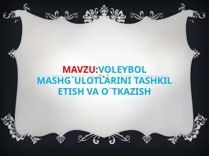 Voleybol mashg‘ulotlari