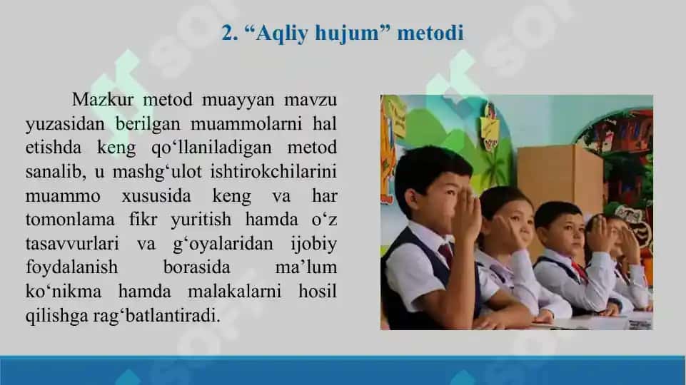 Ta’lim metodlari tasnifi. Taqdimot 18 bet, topshirig'i bilan 6