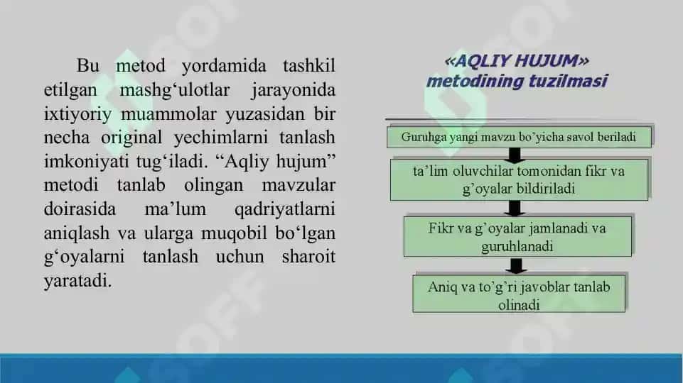 Ta’lim metodlari tasnifi. Taqdimot 18 bet, topshirig'i bilan 7