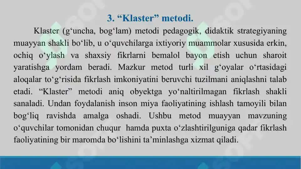 Ta’lim metodlari tasnifi. Taqdimot 18 bet, topshirig'i bilan 8