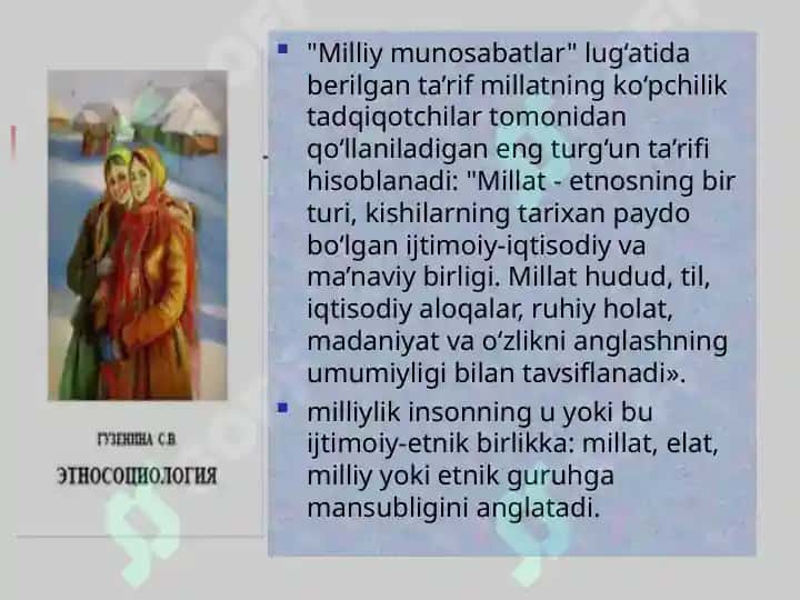 Millat madaniy-psixologik birlik sifatida 7