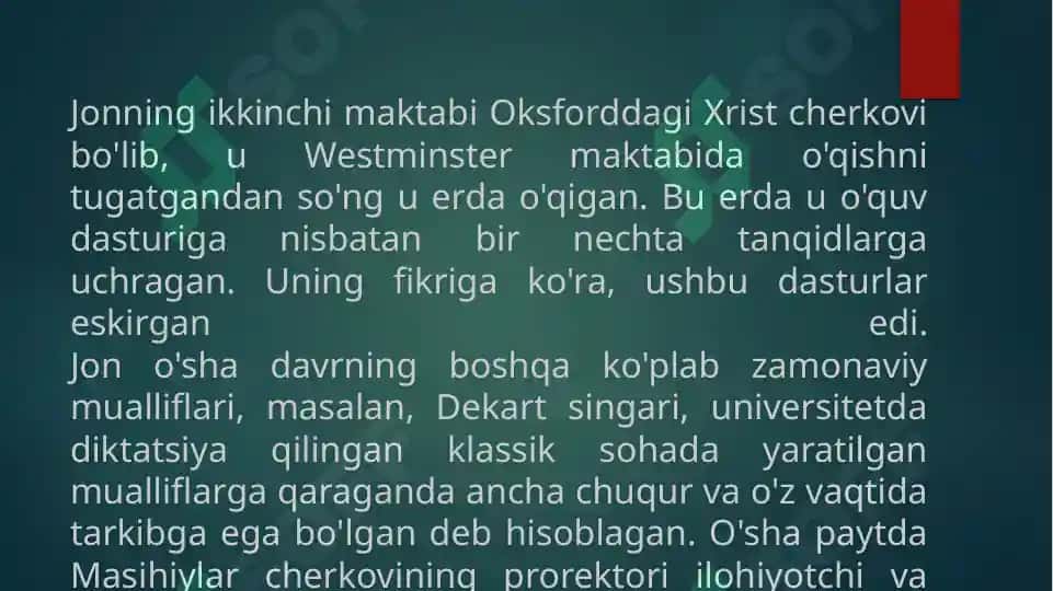 John Lockening Tabiiy qarashlari va uning Yevropa ilm-faniga ta’siri 6