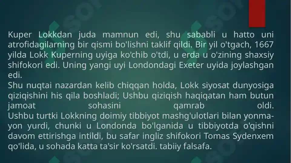 John Lockening Tabiiy qarashlari va uning Yevropa ilm-faniga ta’siri 8