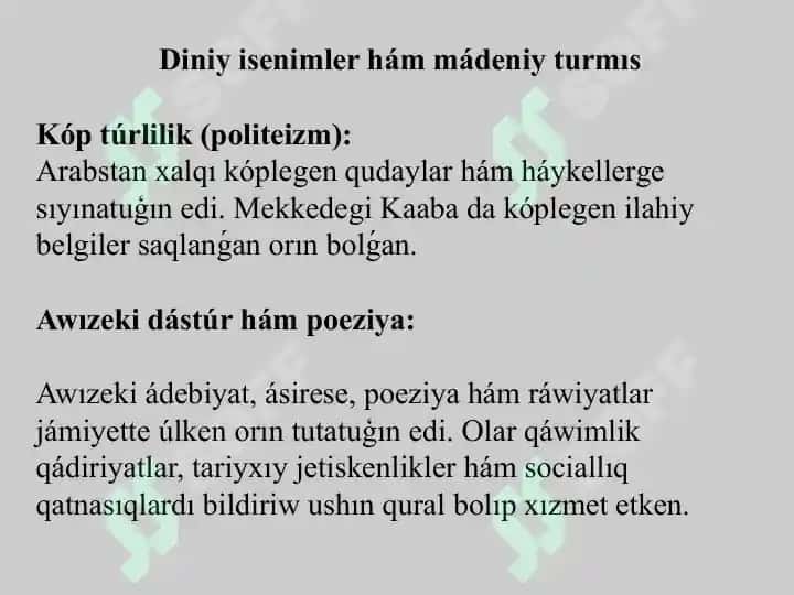 ISLAM DINI TARIYXÍ HÁM ÁHMIYETI. 8