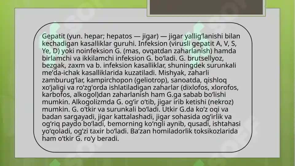 Infeksion gepatitlarni qo’zg’atuvchi viruslar 2
