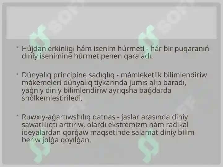 DÚNYALIQ BILIMLER HÁM DINIY ISENIM BIRLIGINE ERISIWDIŃ AHMIYETI 7